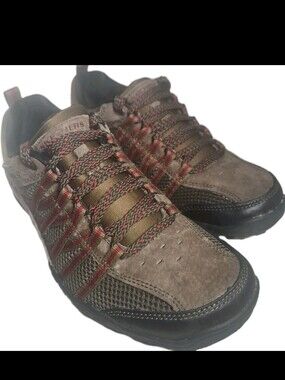 Skechers Brown Suede Leather Hike Walk Shoe Women 63562 Sz8.5 Trail Sneakers [7D